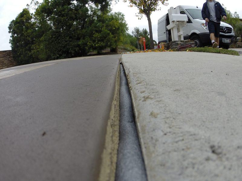 Backer rod run the full length of the driveway joint